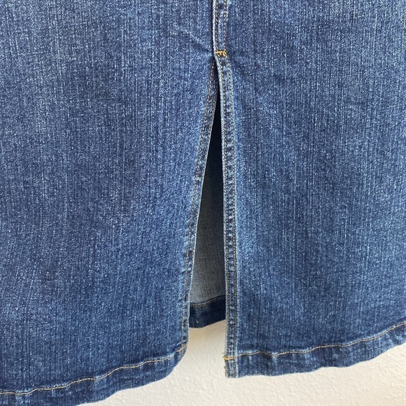 EUC Ashley Stewart Western Embroidery Denim Maxi Skirt size 14 - Picture 4 of 6